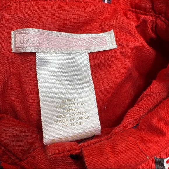 Girls Janie & Jack Red Dog Print Button Dress - Picture 2 of 4